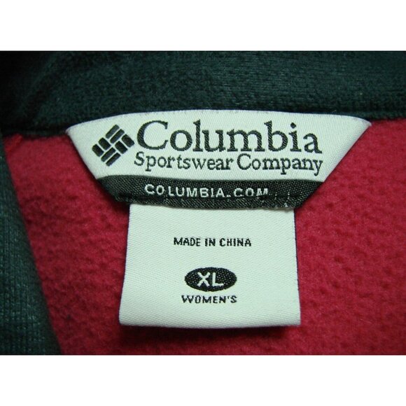 Columbia Bright Pink Fleece Vest Full Zip Jacket Womens Size XL Zip Pockets Warm - Picture 6 of 9
